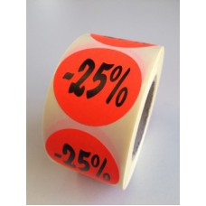 Etiket Ø35mm fluor rood 25% 500/rol Td27511725